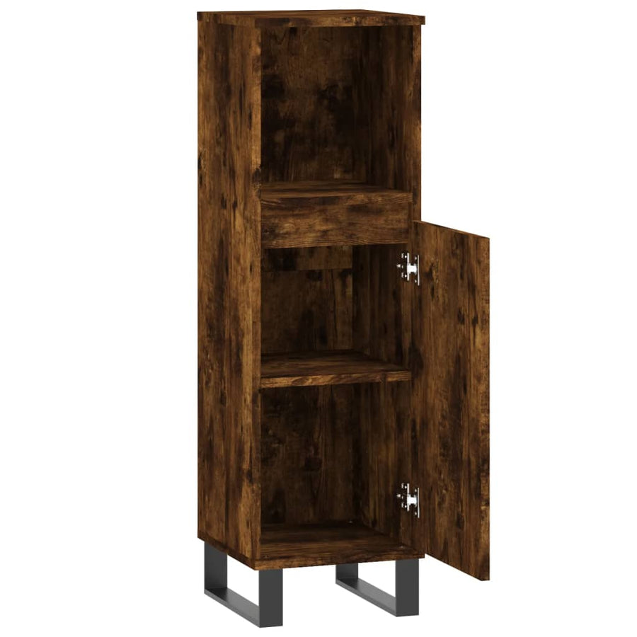 Badkamerkast 30X30X00 Cm Bewerkt Hout Kleurig Gerookt eiken