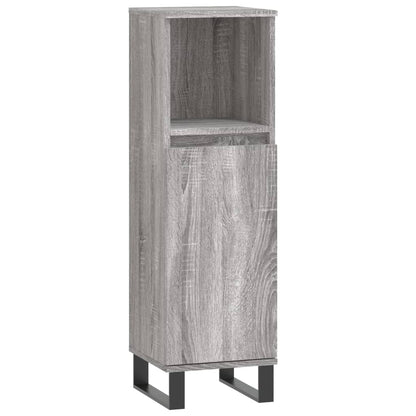 Badkamerkast 30X30X00 Cm Bewerkt Hout Eikenkleur Grijs sonoma