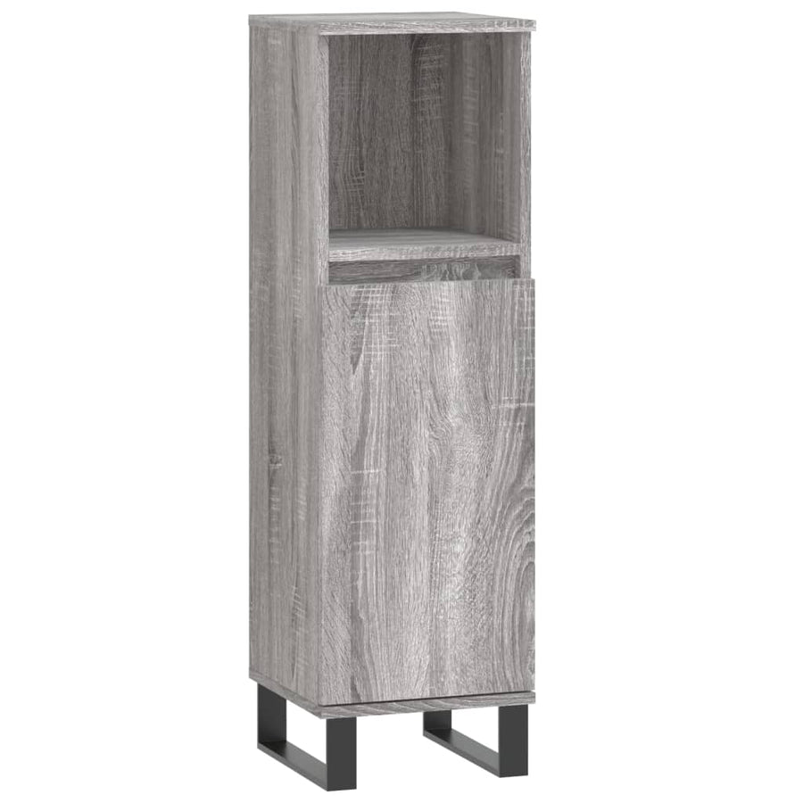 Badkamerkast 30X30X00 Cm Bewerkt Hout Eikenkleur Grijs sonoma