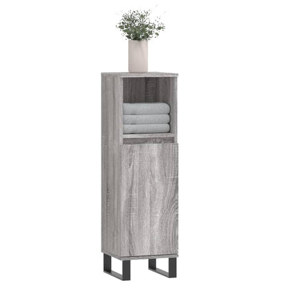Badkamerkast 30X30X00 Cm Bewerkt Hout Eikenkleur Grijs sonoma