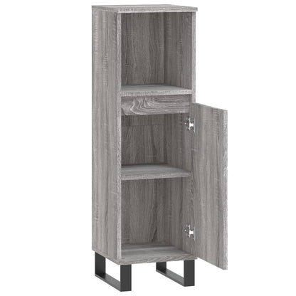 Badkamerkast 30X30X00 Cm Bewerkt Hout Eikenkleur Grijs sonoma