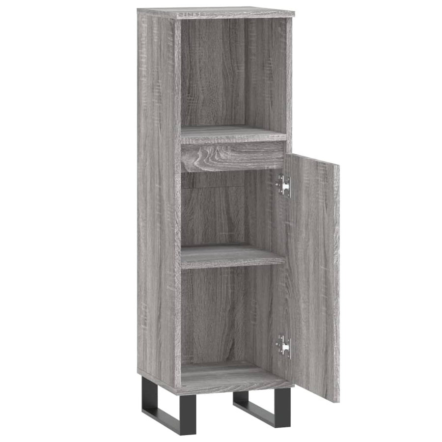 Badkamerkast 30X30X00 Cm Bewerkt Hout Eikenkleur Grijs sonoma