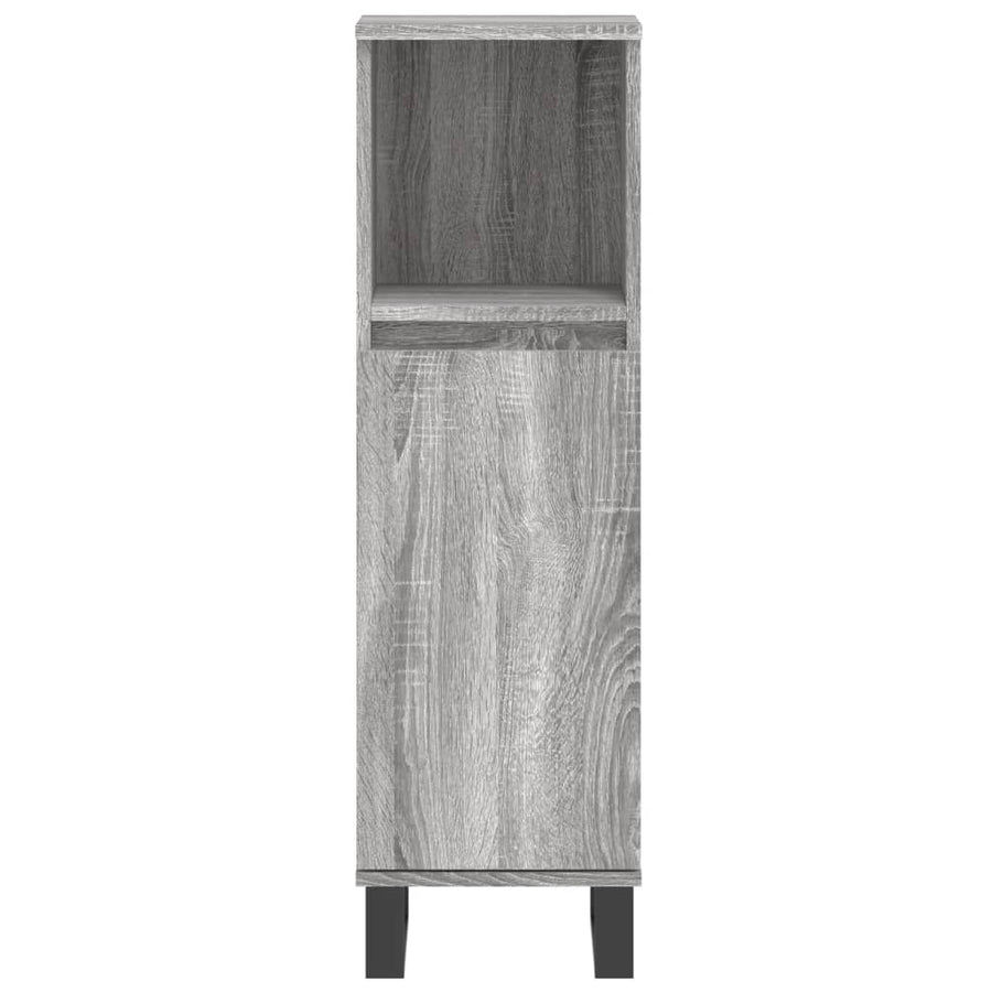Badkamerkast 30X30X00 Cm Bewerkt Hout Eikenkleur Grijs sonoma