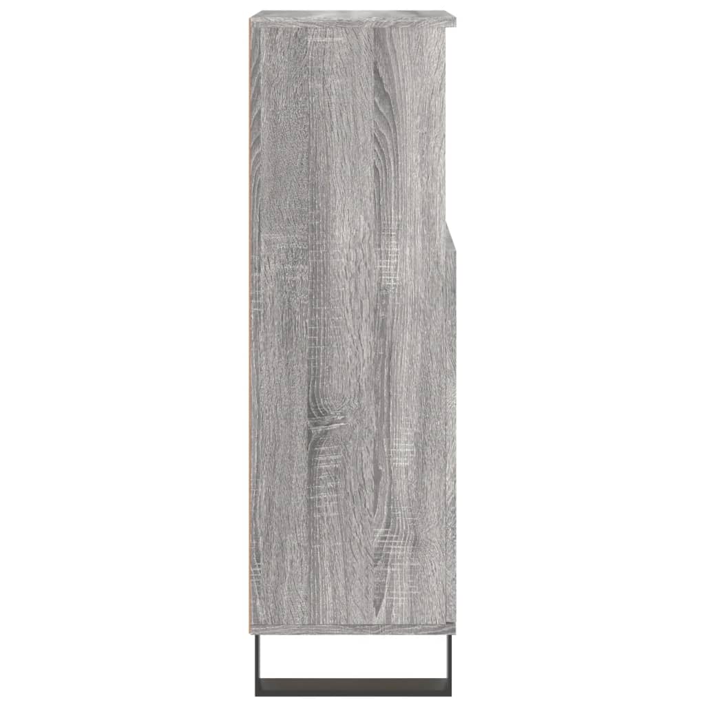 Badkamerkast 30X30X00 Cm Bewerkt Hout Eikenkleur Grijs sonoma