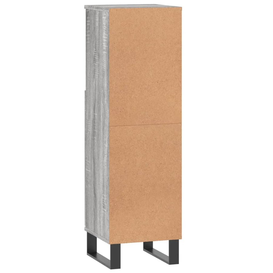 Badkamerkast 30X30X00 Cm Bewerkt Hout Eikenkleur Grijs sonoma