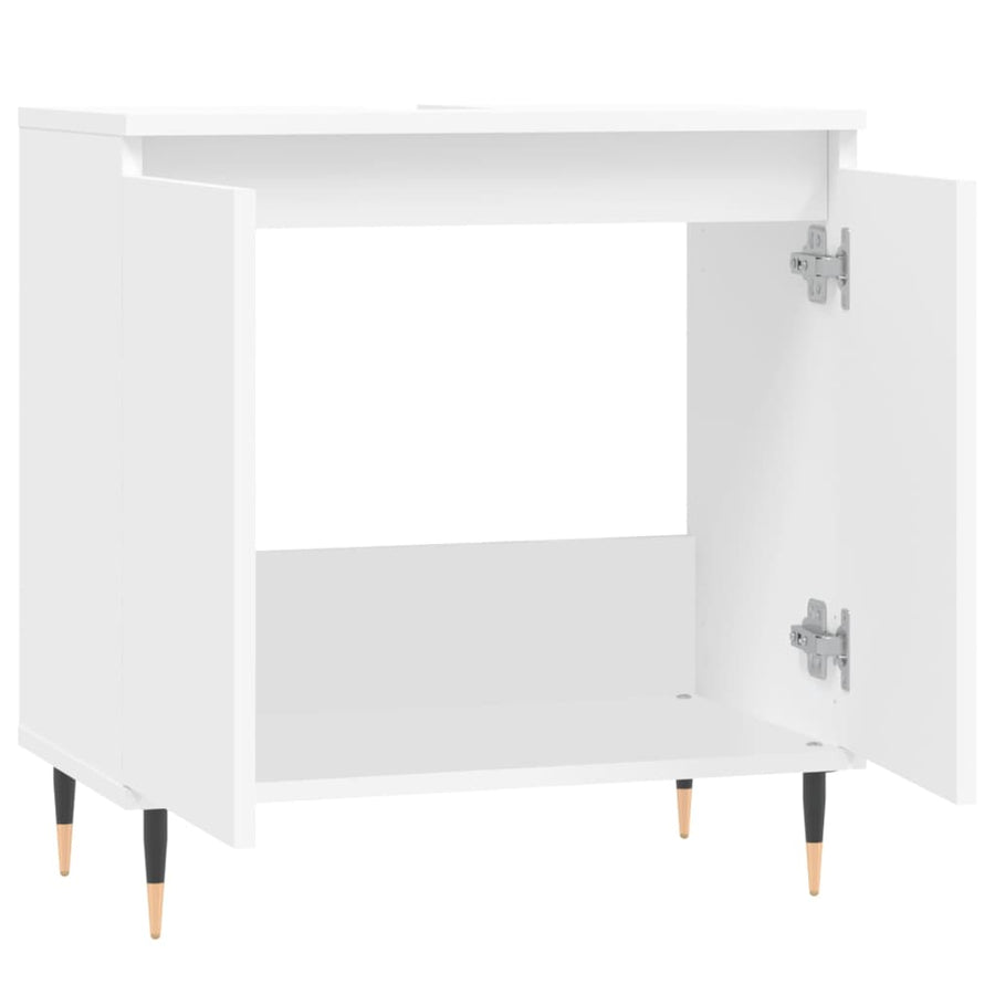 Badkamerkast 58X33X60 Cm Bewerkt Hout Wit