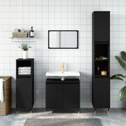 Bathroom Cabinet 58x33x60 cm Engineered Wood Black