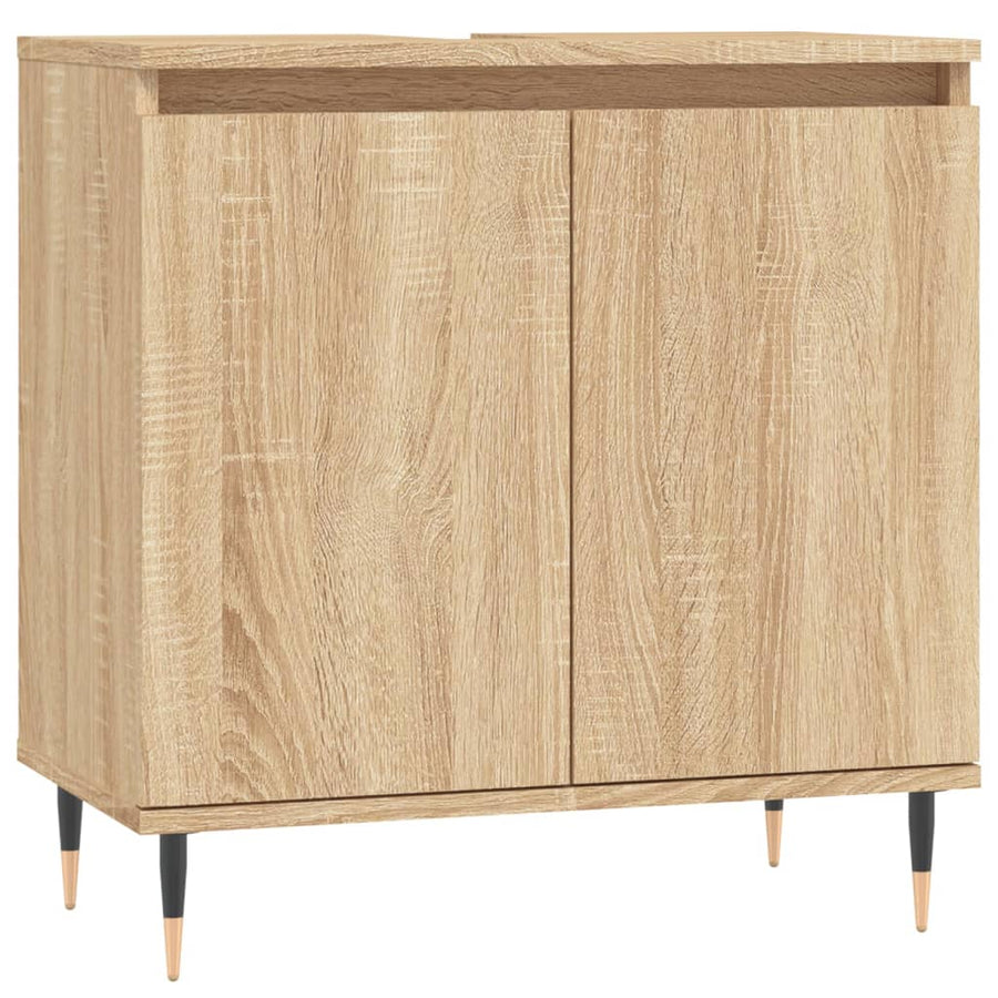 Badkamerkast 58X33X60 Cm Bewerkt Hout Kleurig Sonoma eiken