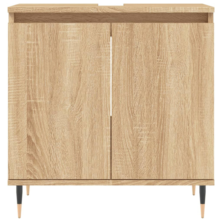 Badkamerkast 58X33X60 Cm Bewerkt Hout Kleurig Sonoma eiken