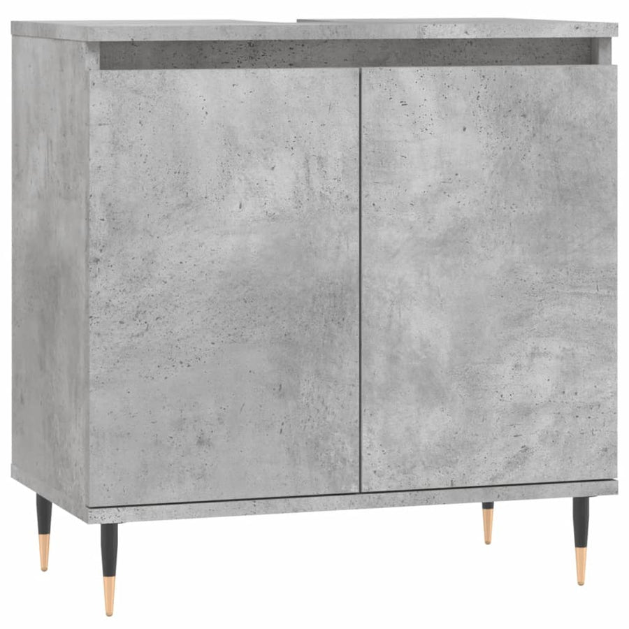 Badkamerkast 58X33X60 Cm Bewerkt Hout Betongrijs