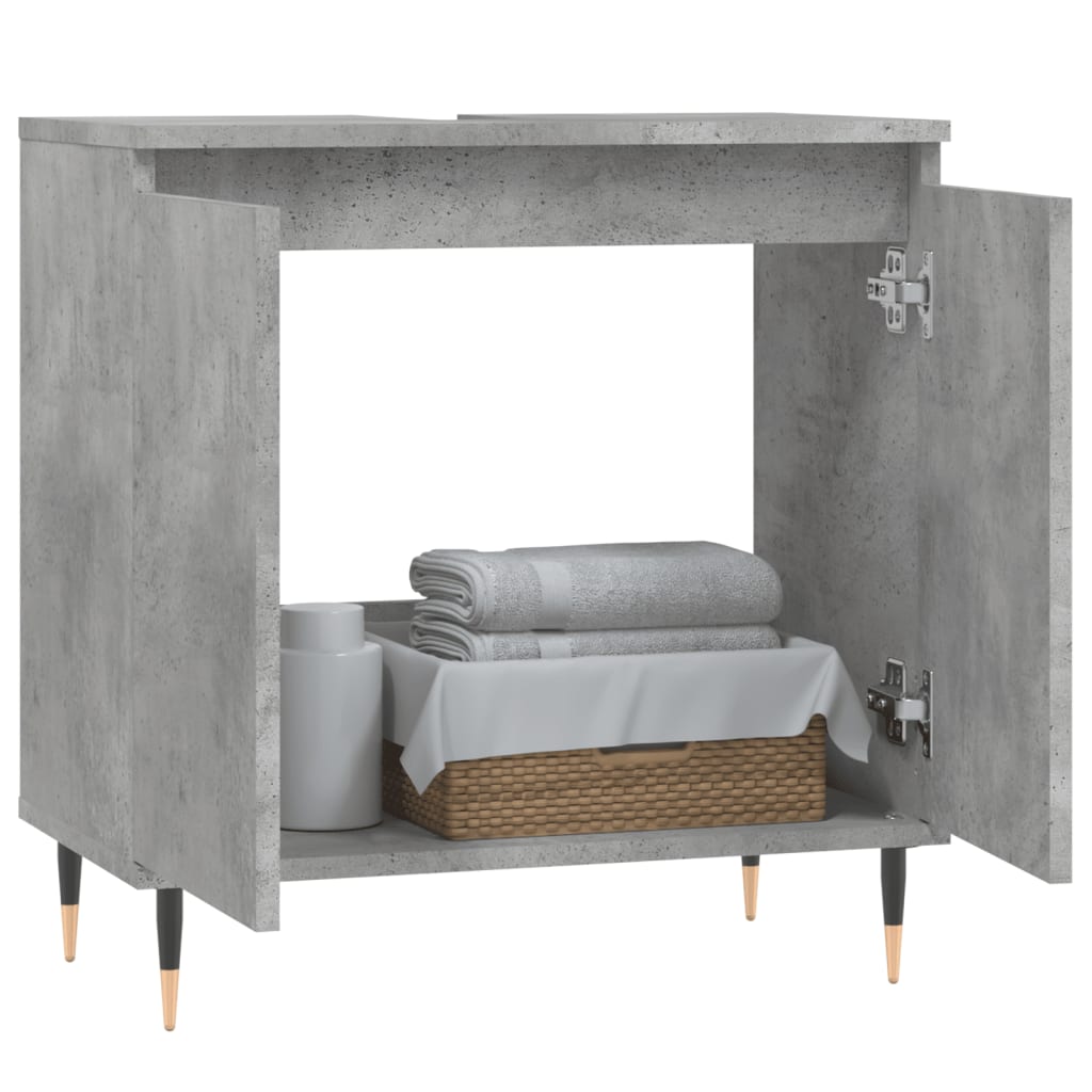 Badkamerkast 58X33X60 Cm Bewerkt Hout Betongrijs