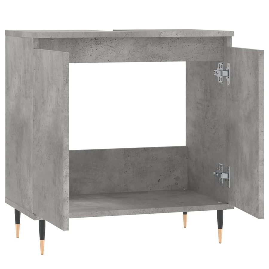Badkamerkast 58X33X60 Cm Bewerkt Hout Betongrijs