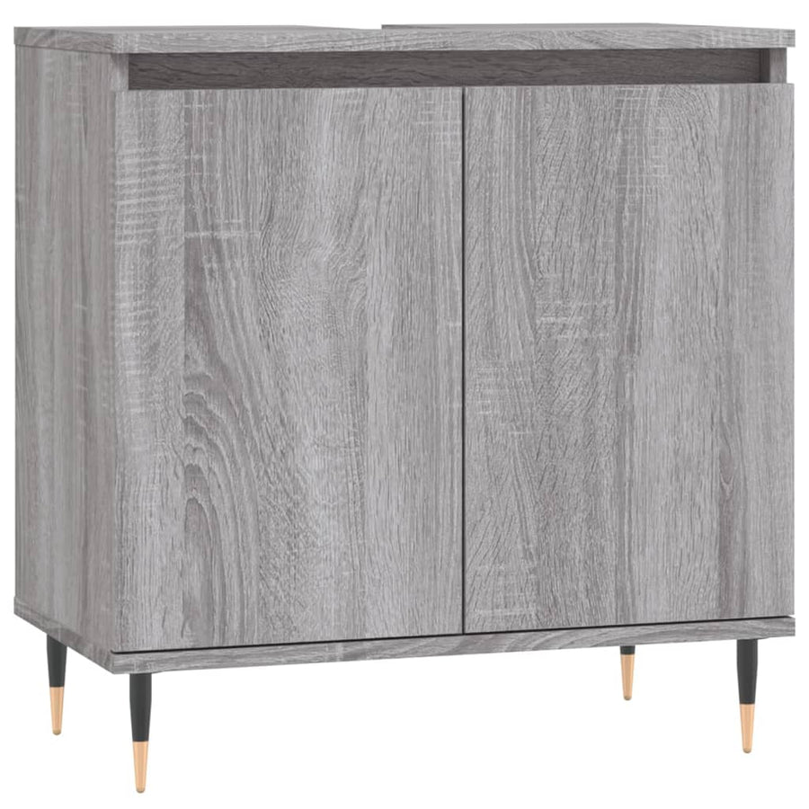 Badkamerkast 58X33X60 Cm Bewerkt Hout Eikenkleurig Grijs sonoma