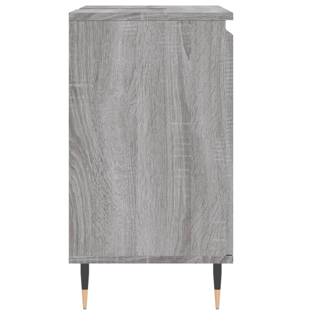 Badkamerkast 58X33X60 Cm Bewerkt Hout Eikenkleurig Grijs sonoma