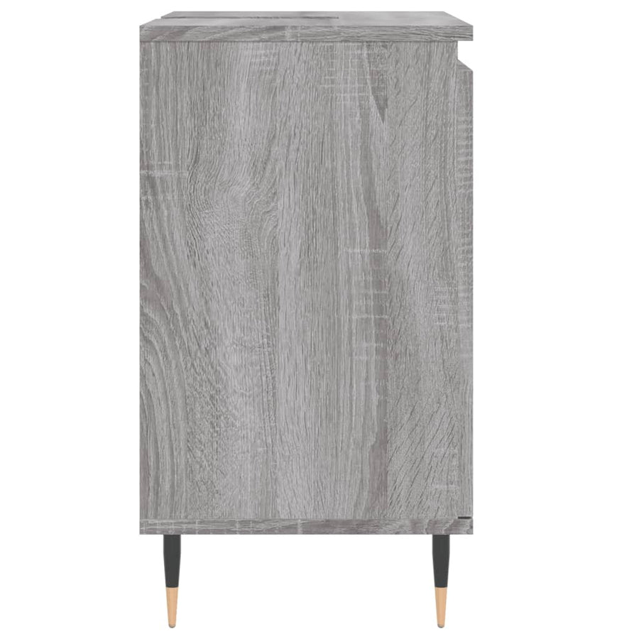 Badkamerkast 58X33X60 Cm Bewerkt Hout Eikenkleurig Grijs sonoma
