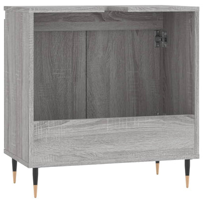 Badkamerkast 58X33X60 Cm Bewerkt Hout Eikenkleurig Grijs sonoma