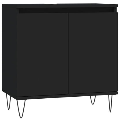Badkamerkast 58X33X60 Cm Bewerkt Hout Zwart