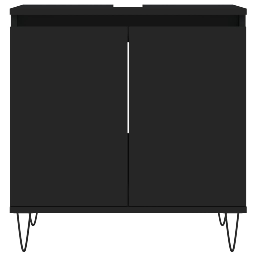Badkamerkast 58X33X60 Cm Bewerkt Hout Zwart