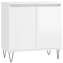 Badkamerkast 58X33X60 Cm Bewerkt Hout Hoogglans wit