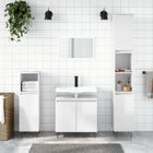 Bathroom cabinet 58x33x60 cm engineered wood high gloss white