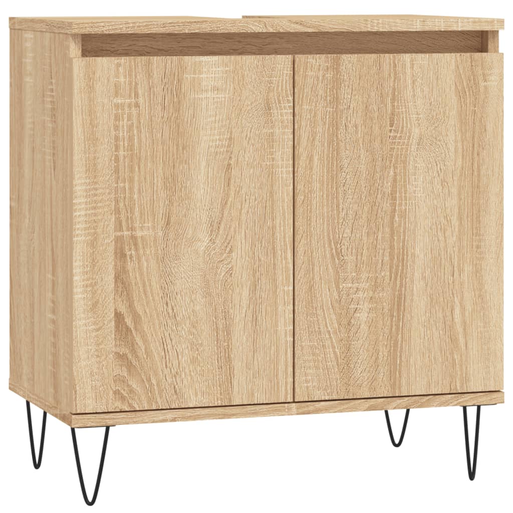 Badkamerkast 58X33X60 Cm Bewerkt Hout Kleurig Sonoma eiken