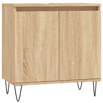 Badkamerkast 58X33X60 Cm Bewerkt Hout Kleurig Sonoma eiken