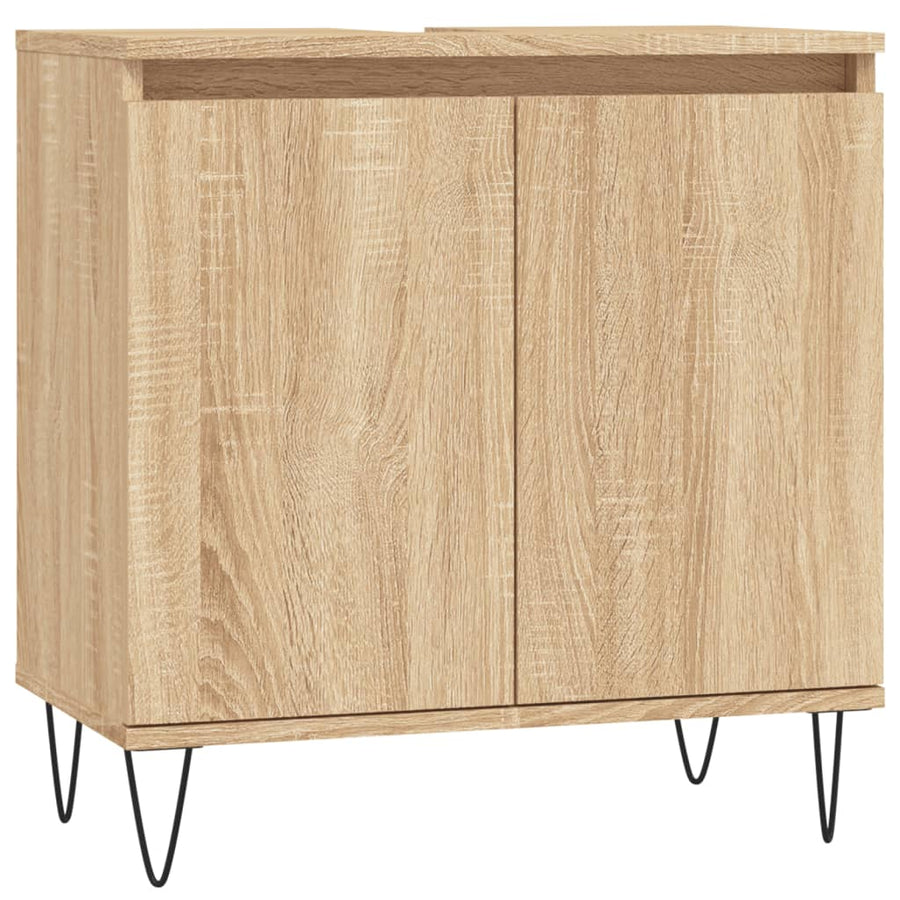Badkamerkast 58X33X60 Cm Bewerkt Hout Kleurig Sonoma eiken