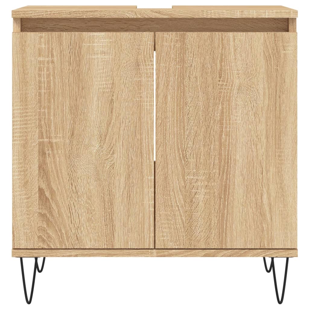 Badkamerkast 58X33X60 Cm Bewerkt Hout Kleurig Sonoma eiken