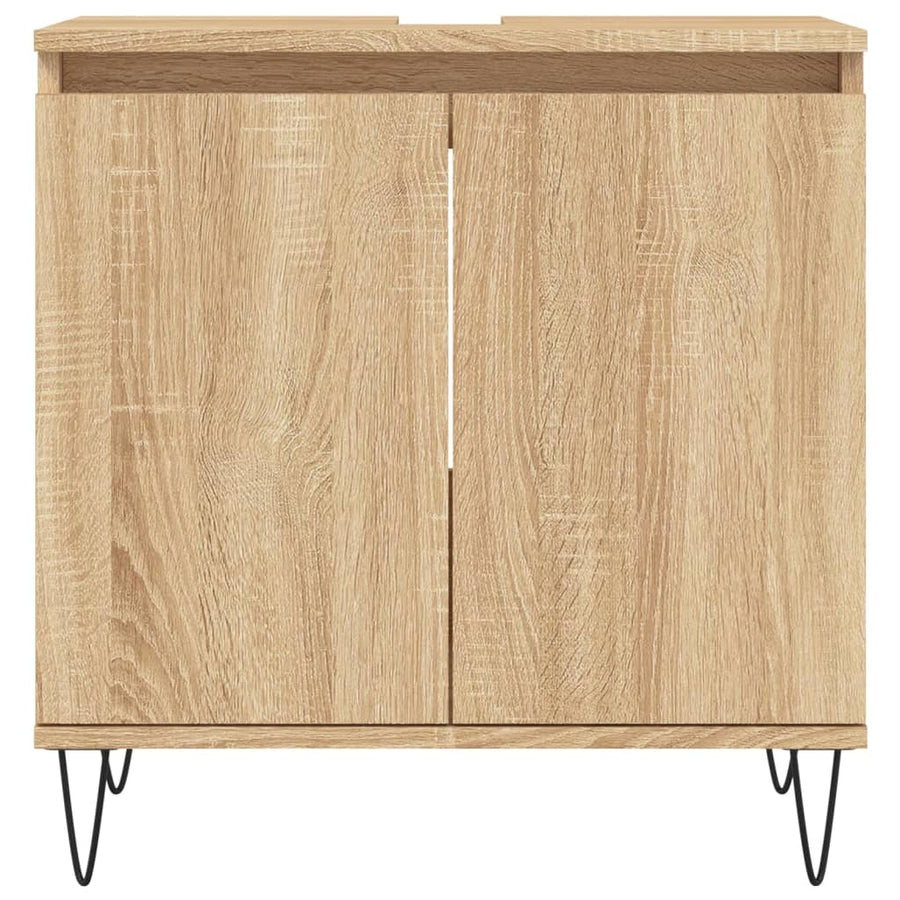 Badkamerkast 58X33X60 Cm Bewerkt Hout Kleurig Sonoma eiken