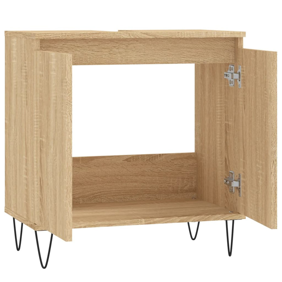 Badkamerkast 58X33X60 Cm Bewerkt Hout Kleurig Sonoma eiken
