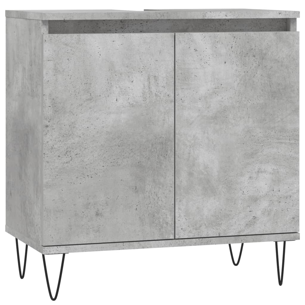 Badkamerkast 58X33X60 Cm Bewerkt Hout Betongrijs