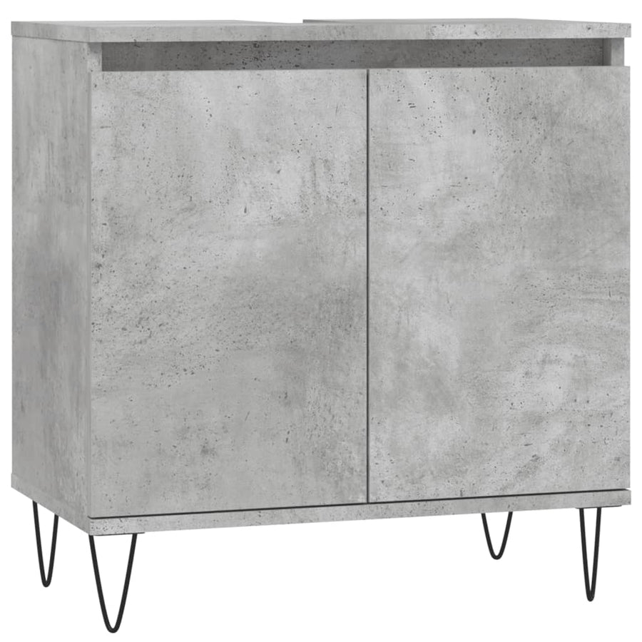Badkamerkast 58X33X60 Cm Bewerkt Hout Betongrijs