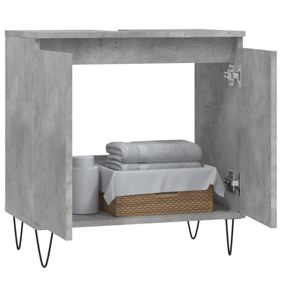 Badkamerkast 58X33X60 Cm Bewerkt Hout Betongrijs