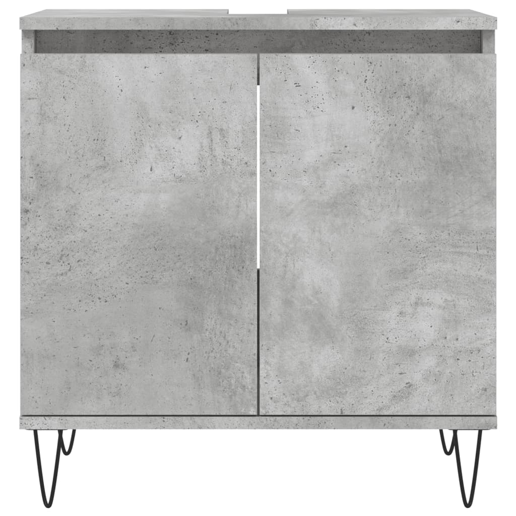 Badkamerkast 58X33X60 Cm Bewerkt Hout Betongrijs