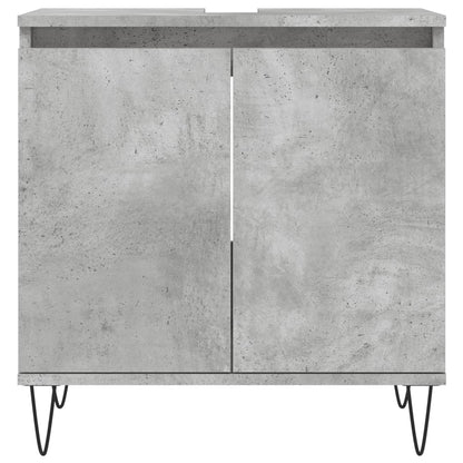 Badkamerkast 58X33X60 Cm Bewerkt Hout Betongrijs