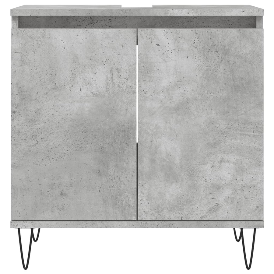 Badkamerkast 58X33X60 Cm Bewerkt Hout Betongrijs