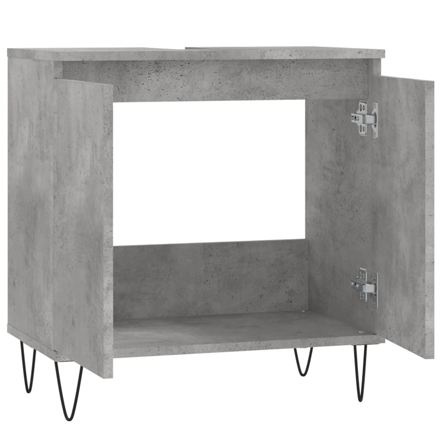 Badkamerkast 58X33X60 Cm Bewerkt Hout Betongrijs
