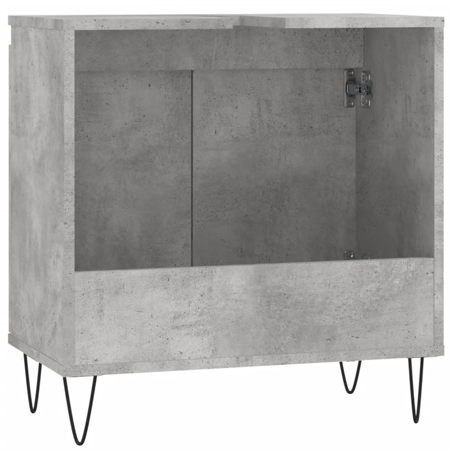 Badkamerkast 58X33X60 Cm Bewerkt Hout Betongrijs