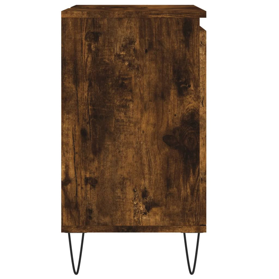 Badkamerkast 58X33X60 Cm Bewerkt Hout Kleurig Gerookt eiken