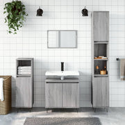 Badkamerkast 58x33x60 cm bewerkt hout grijs