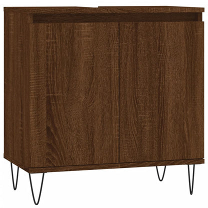 Badkamerkast 58X33X60 Cm Bewerkt Hout bruin eikenkleur