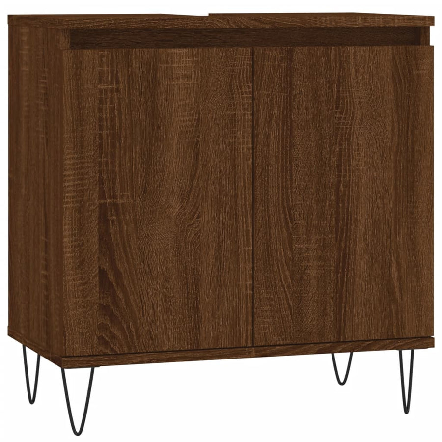 Badkamerkast 58X33X60 Cm Bewerkt Hout bruin eikenkleur