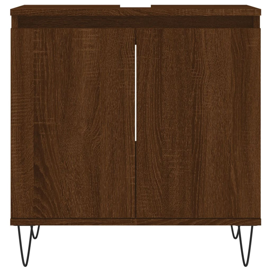 Badkamerkast 58X33X60 Cm Bewerkt Hout bruin eikenkleur