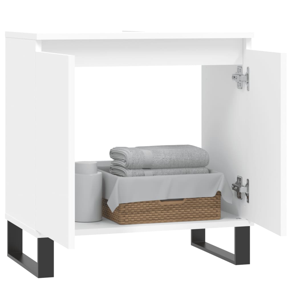 Badkamerkast 58X33X60 Cm Bewerkt Hout Wit