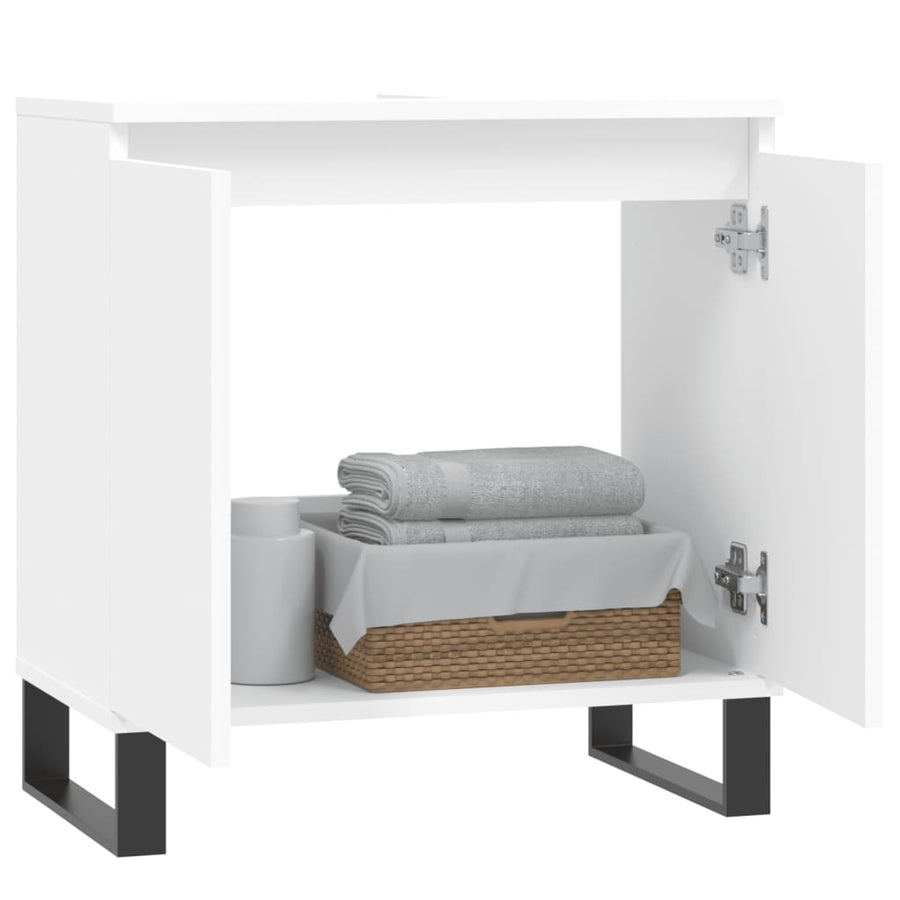 Badkamerkast 58X33X60 Cm Bewerkt Hout Wit