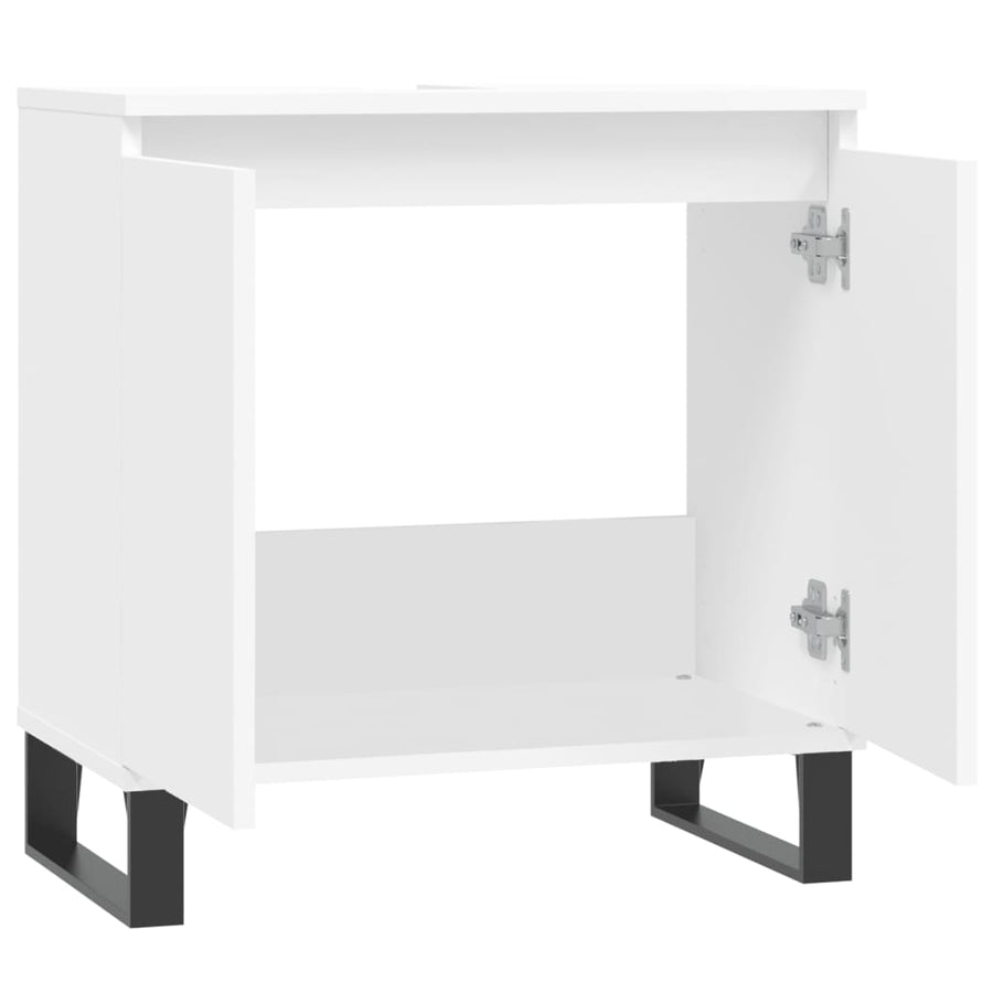 Badkamerkast 58X33X60 Cm Bewerkt Hout Wit