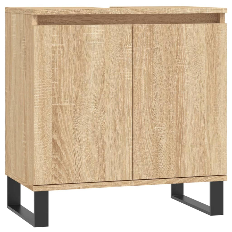 Badkamerkast 58X33X60 Cm Bewerkt Hout Kleurig Sonoma eiken