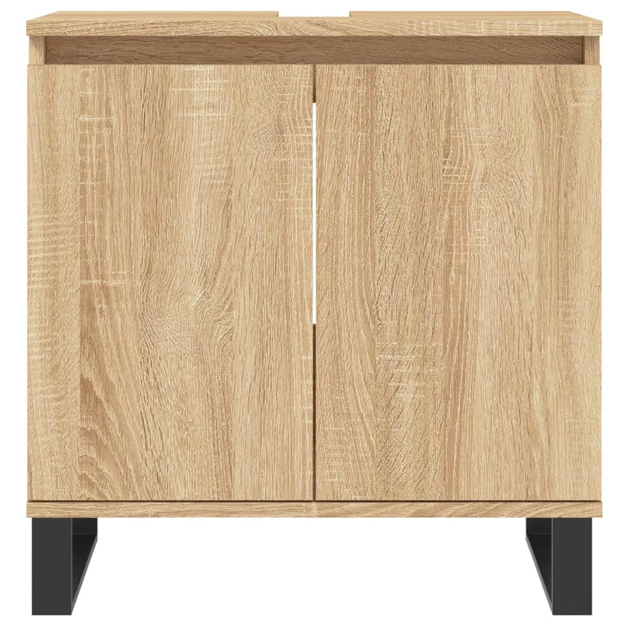 Badkamerkast 58X33X60 Cm Bewerkt Hout Kleurig Sonoma eiken