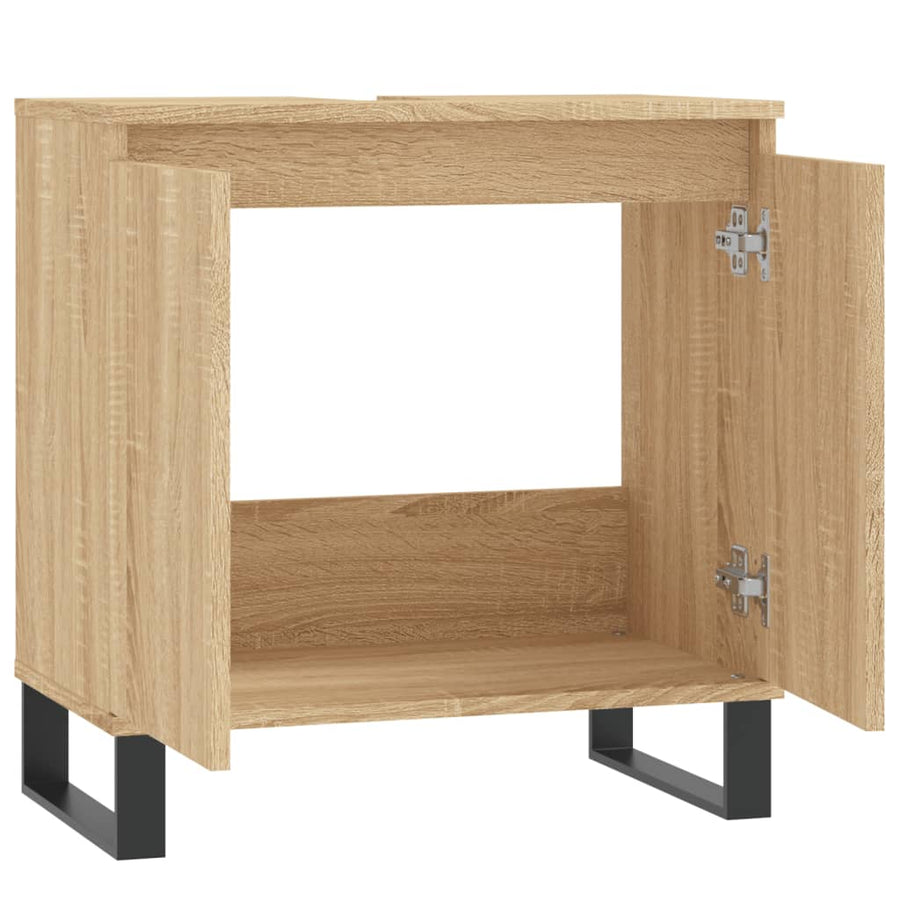 Badkamerkast 58X33X60 Cm Bewerkt Hout Kleurig Sonoma eiken