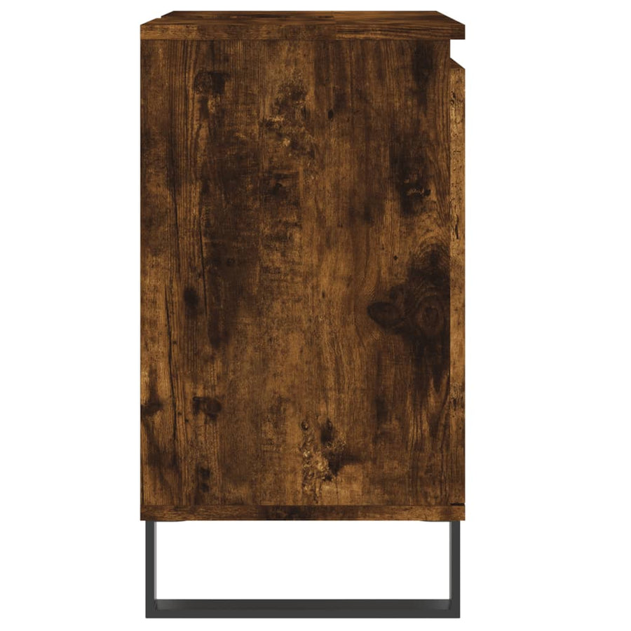 Badkamerkast 58X33X60 Cm Bewerkt Hout Kleurig Gerookt eiken